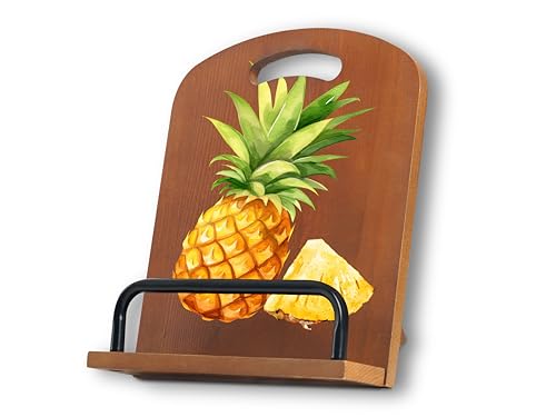 InnoBeta Pineapple Gifts for Women, Cookbook Stand for Kitchen Counter, Perfect Gifts for Pineapple Lovers on Birthday, Adjustable Tablet Recipe Book Holder, Unique Kitchen & Home Decor