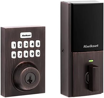 Kwikset Home Connect 620 Smart Lock Deadbolt with Z-Wave Technology, Works with Ring Alarm, Samsung Smartthings and More, Z-Wave Hub Required, Contemporary Design in Venetian Bronze