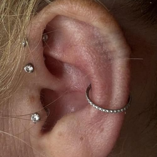 NewkeepsR 16G×14mm Steel Diamond Orbital Conch Hoop Body Jewelry Daith Ring by NewkeepsR - Used condition - Image 5