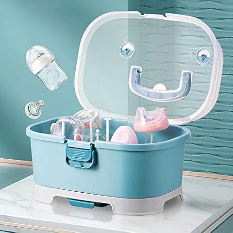 Babyflaschen-Abtropfgestell, große Stillflaschen-Aufbewahrungsbox, Organizer mit Abdeckung, tragbarer Küchenschrank-Organizer, einfach zu reinigen, Abtropfgestell, langlebiger Wäschetrockner Cover