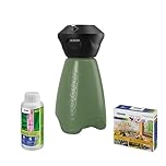 STOCKER Geyser Nebulizzatore 2 L Li-Ion - Kit Completo Anti-Zanzare con Batteria Li-Ion 3,6 V, Serbatoio 2L e 10m di Tubo - Copertura Perimetrale fino a 10mq