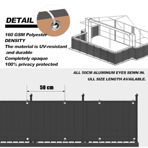 Pantalla privacidad balcón resistente viento coffee 3x4m 4
