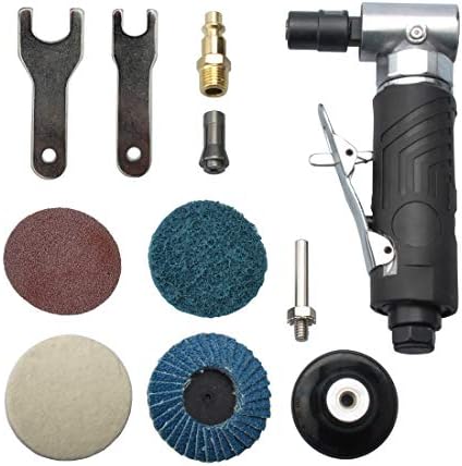 1/4 inch angle air die grinder with 4 pcs 2" roll lock sanding discs