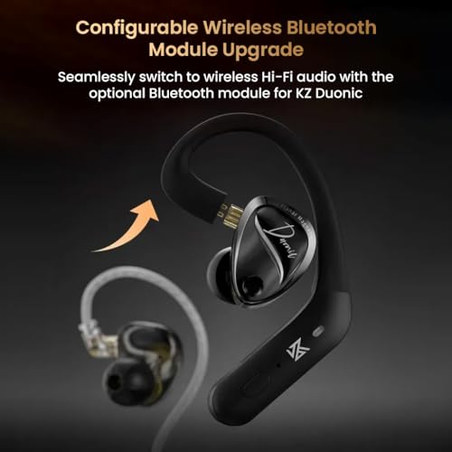 Image of KZ Duonic Hybrid Planar Magnetic in-Ear Monitor with Mic, 3X Flux3 8mm Planar + 8mm Super-Linear Dynamic Driver, No Switches Standard Version, Silver Shell with 3.5mm Cable
