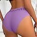 Women Bikini Panties Seamless Soft Stretch Breathable Underwear Fashion Printed Briefs for Sport Everyday(Purple,Large)