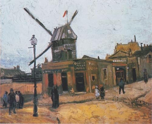 Affiche Le Moulin de la Galette de Van Gogh Impression Sur Toile 60x90cm Pour Salon