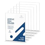 Danoni Clear Acrylic Sign Holder - 6Pack 8.5x11'' Flyer Document Brochure Display Holder with Double