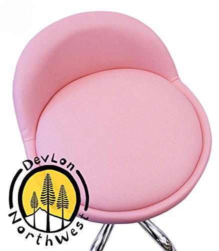 DevLon NorthWest Salon Stool with Back Rest Saddle Hydraulic Spa Stool (LIGHT PINK)