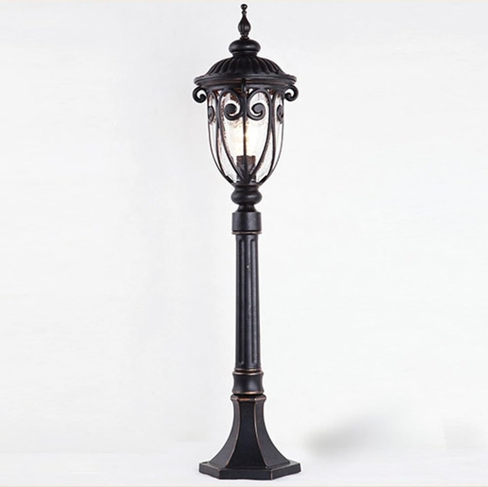 Lampa słupkowa ze szkła bąbelkowego