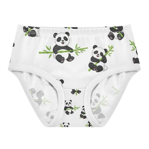 Underwear for Girls, Cute Cartoon Pandas White Toddler Girl Panties, Girls Cotton Underwear, 2T–8 Years