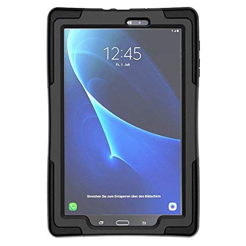 Kiq Galaxy Tab A 8.0 2015 T350 Case, Full-Body Shockproof Military Heavy Duty Case Cover Screen Protector Stand Samsung Galaxy Tab A 8.0 Sm-T350 Sm-T355 (2015) (Armor Black) #TOP3