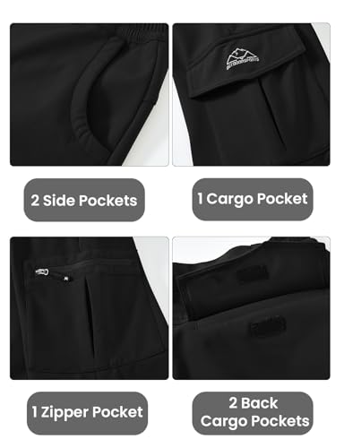 TBMPOY Calça masculina impermeável softshell snowboard para caminhadas ao ar livre forrada com lã re