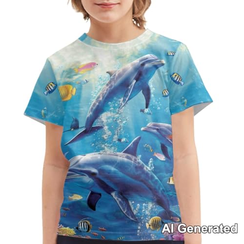 Image of Xhuibop Kids Tshirts Girls Boys 3-16 Years Summer Clothes for Teens Loose Fitting Tops