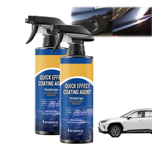 Car Coating Spray, 3-in-1 High Quick Gloss Polish, Fast-Acting Water Repellent Coating, Restores Minor Scratches, for Cars, Motorcycles, RVs, Easy Spray & Wipe Application (2pcs)
