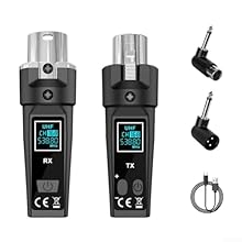 High-Quality Wireless Freedom: UHF Wireless XLR Transmitter and Receiver delivers stable audio transmission with freedom of movement, perfect for dynamic microphone, electric guitar/bass, and more, giving performers flexibility on stage or in rehears...