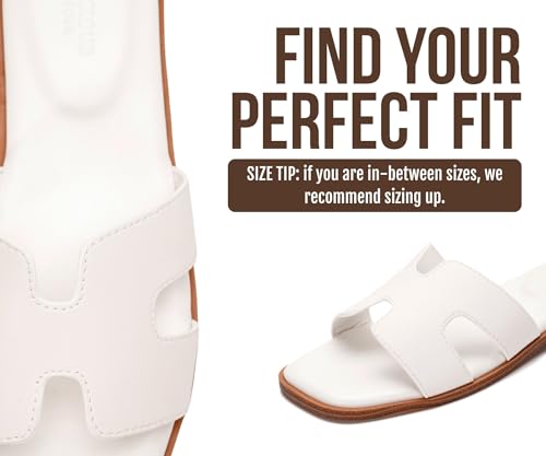 Image of Project Cloud 100% Genuine Leather Sandals for Women 2026 - Fashion Flat Womens Sandals with Memory Foam Insole Slides Sandals Women Footwear - Mules Women's Sandals (Jannel)