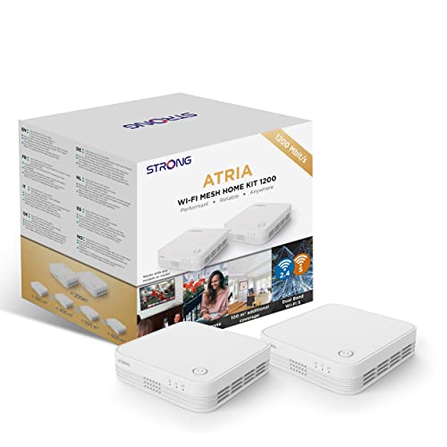 STRONG - ATRIA AC1200 Whole Home Mesh Wi-Fi System, Up to 3,300sq.ft Wi-Fi Coverage, Three Gigabit Ports per node, App Control, Guest Network, Parental Controls, Simple Set Up (2 Pack)