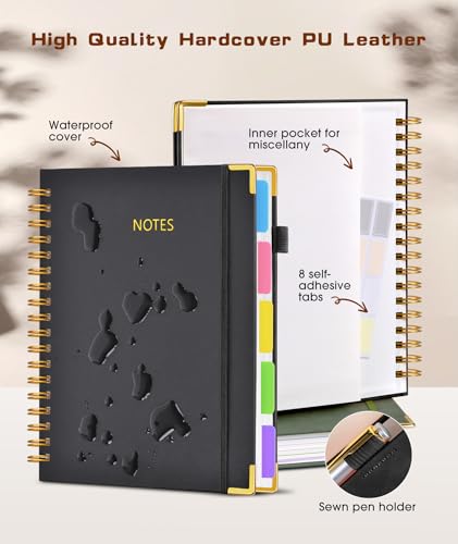 Leather 5-Subject Spiral Notebook