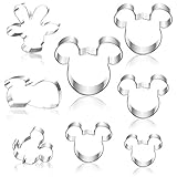 Hangnuo 8 Set Mouse Cookie Cutters Stainless Steel, Cute Cartoon Cutter Molds for Biscuit Dough, Fondant, Fruit, Pizza