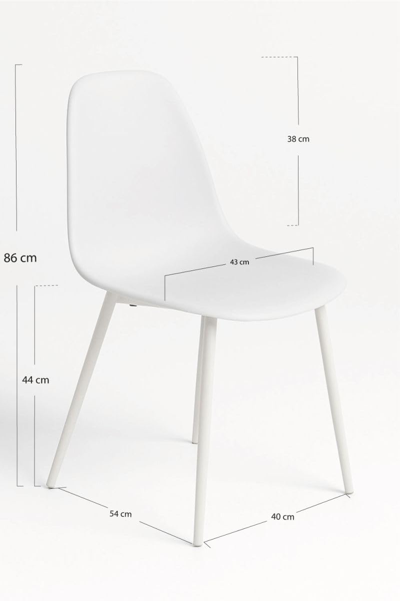 Regalos Miguel - Sillas Comedor - Silla White Teok Polipiel - Blanco