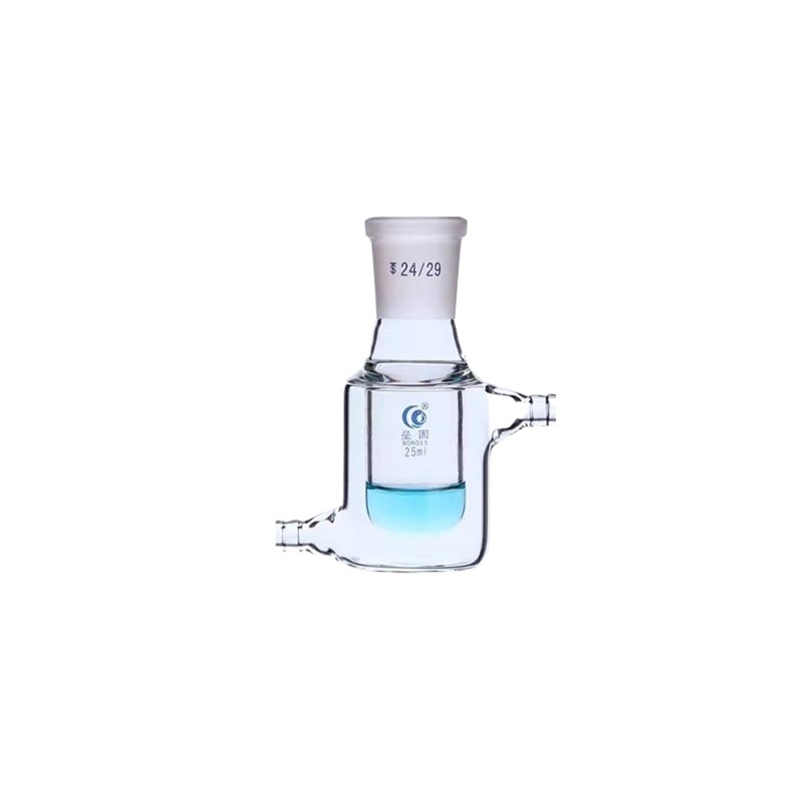 matraz de fondo redondo， Botella de reacción con camisa de una sola boca, doble capa, fondo plano, borosilicato alto, 25-1000 ml, calibre 24(50mL caliber 24)