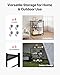 VEVOR 3-Tier Foldable Storage Shelf, 28W x 13D x 36H Inch Folding Metal Rack Shelving Unit, No Assembly Organizer Shelf with 5 Wheels & 4 Hooks for Pantry, Kitchen, Garage, Basement, Black