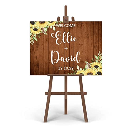 Panneau bienvenue mariage rustique en bois pour réception champêtre - 4