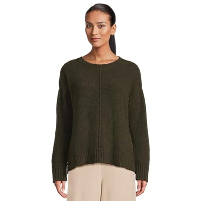 Eileen Fisher Organic Cotton Fluff Crew Neck Sweater Women