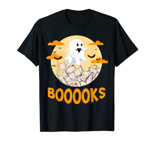 Booooks Funny Ghost Reading Books Halloween Costume Gifts T-Shirt