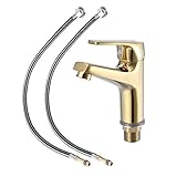 Xinwoer Grifo para Fregadero, Alto Sellado para garantizar Que el Producto no Tenga Fugas(Oro)