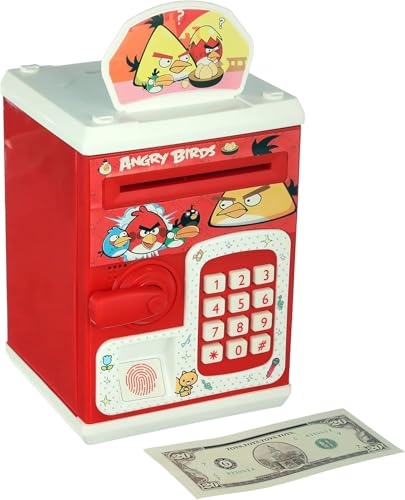 Image of Magicwand Magicwand ATM Piggy Bank|Mini ATM|Coin Bank Money Saving Box with Password,【Cherry Red】 Kids Safe Money Bank for Kids with Auto Grab Note Slot