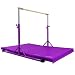 Z ATHLETIC Expandable Kip Bar Adjustable Height for Gymnastics, Training & 4ft x 6ft x 2in Mat (Purple)