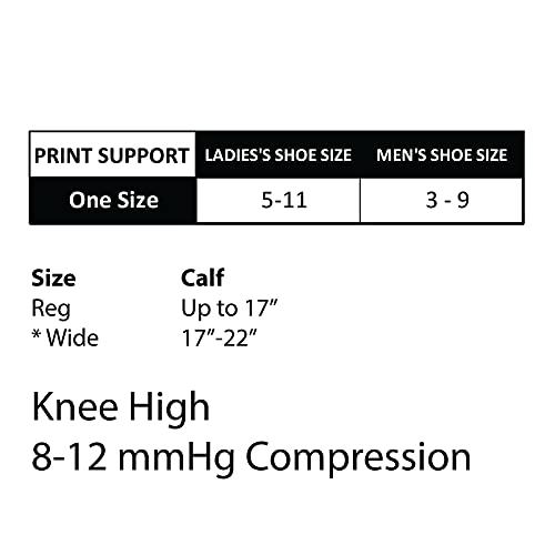 Cherokee Printsupport Women 12 Mmhg Support Socks, Plus Tall, Neon Hearts #TOP1