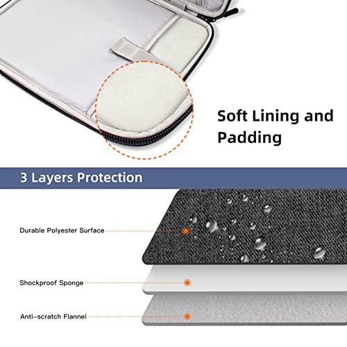 9-11 Inch Tablet Sleeve For Ipad Pro 11, Ipad Air 5/4 10.9, Ipad 10.2, Galaxy Tab A8 10.5/Tab S8 11" 2022, Surface Go 2/1, Protective Bag Carrying Case With Smart Organization For Accessories, Gray #TOP3