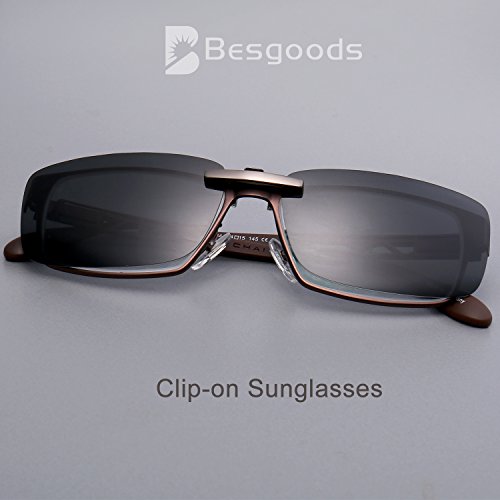 Besgoods Polarized Clip-On Sunglasses Lenses Glasses Unbreakable Driving Fishing Outdoor Sport Travelling New (Black) #TOP1