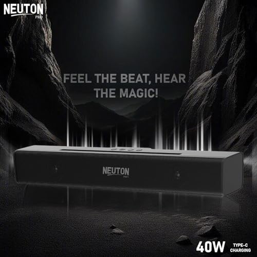 Image of NEUTON X BAR Wireless Bluetooth Soundbar, 40W RMS, Dual (52mm Driver & Passive Radiator), up to 4 Hours Playback, Built in Battery, BTv5.1 | USB | mSD | AUX