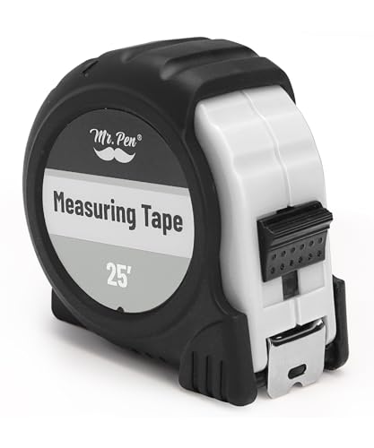 Mr. Pen Steel 25 Feet Tape Measure, White, Tape Measure with Fractions, Easy Read