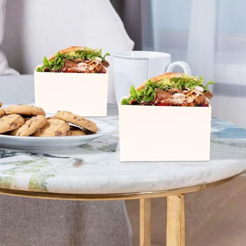 Cyblinia Kraft Sandwich Packaging Boxes - 200 Pcs Takeaway Containers for Toast, Mini Burgers & More - Ideal for Restaurants, Picnics & Parties - Image 5