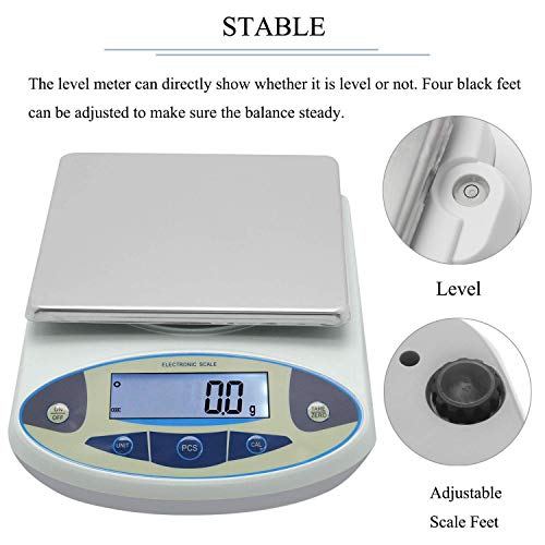 Cgoldenwall Lab Scale 15Kgx0.1G Digital Precision Scale Electronic Balance Laboratory Weighing Industrial Scale Kitchen Counting Scale Scientific Scale Calibrated 110V (15Kg, 0.1G) #TOP2