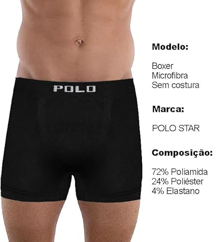 Kit com 10 Cuecas Box Polo Star Sortida Masculina Cor:Sortido;Tamanho:G