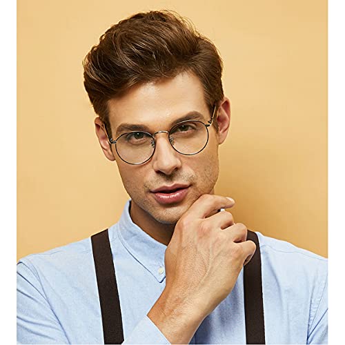 Melrose Transition Photochromic Round Frame Bifocal Reading Glasses For Men Women Clear Sunglasses Readers Uv400 (Black Gold, 3.0) #TOP3