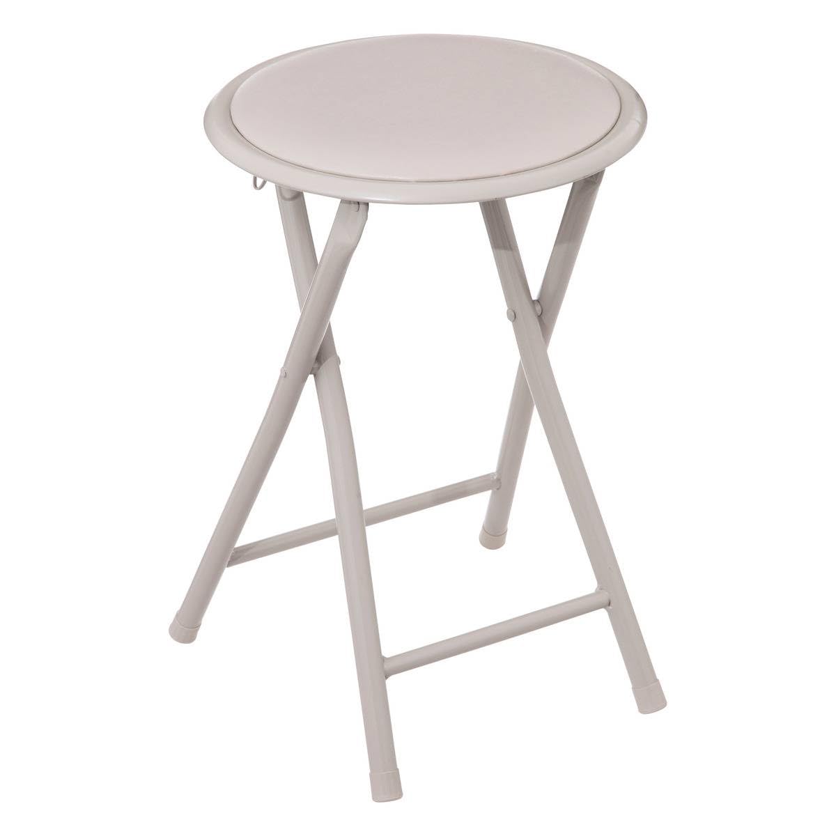 5 five simply smart 5five - Sgabello pieghevole beige - P 30 x H 45 cm, compatto e leggero - Per casa, cucina, ufficio