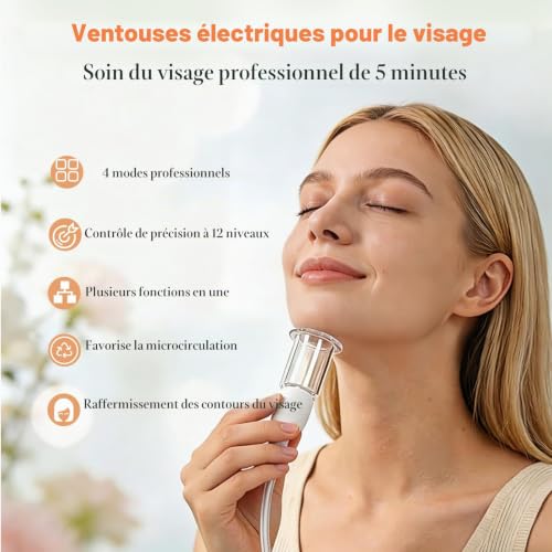Ventouse Visage Electriques, 6 PCS Ventouse Cellulite Verre Véritable – vue 2