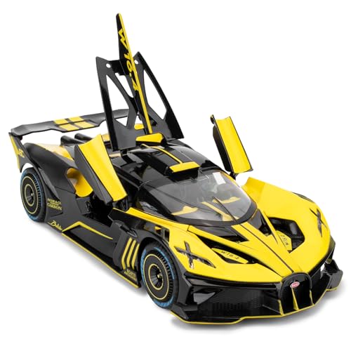 Imtfzct 1:24 Bugatti Bolide Model, Diecast Alloy With Pull-Back Function, Light and Sound