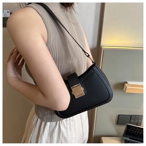 Bolsa de ombro pequena feminina, mini bolsa básica, bolsa tiracolo feminina, bolsa de embreagem, bolsa estilo Y2K, Preto