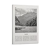 Laos Print Schwarz-Weiß-Berge, Laos-Wandkunst, 