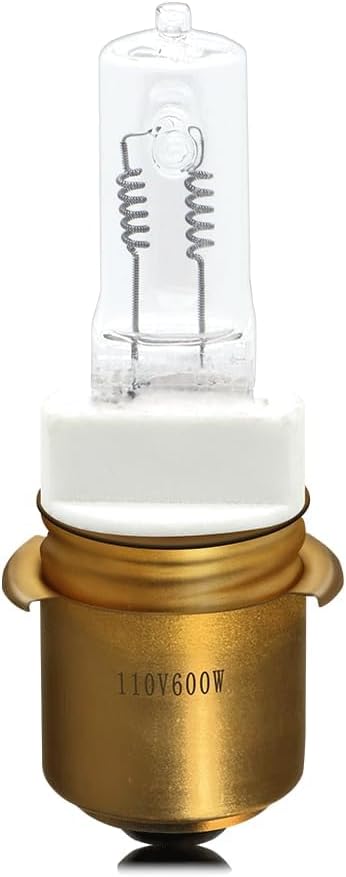 SOFOC P40S Base Halogen Bulb 600W Warm White 110V Non-Polarity & Energy Saving High Brightness Train Front Light Fog Light Stage Lighting Easy Installation Stable Performance 1Pcs