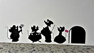 uksellingsuppliers Cartoon Decal Mouse Hole Wall Sticker Cinderella Mice with Gus Skirting Board Wall Art Sticker Vinyl Decal 20cm x 6cm. Black Gloss With Pink Bow