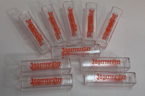 Preisvergleich Produktbild 10x Jägermeister Tooter - Reagenzglas eckig geprägt 0,02