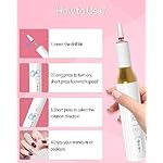 Nail Drill,Cordless Electric Files for Gel Nails E-File Manicure Kit Women Rechargeable Drill para Uñas Profesional Machine Grinder Acrylic White (M918) - Image 4